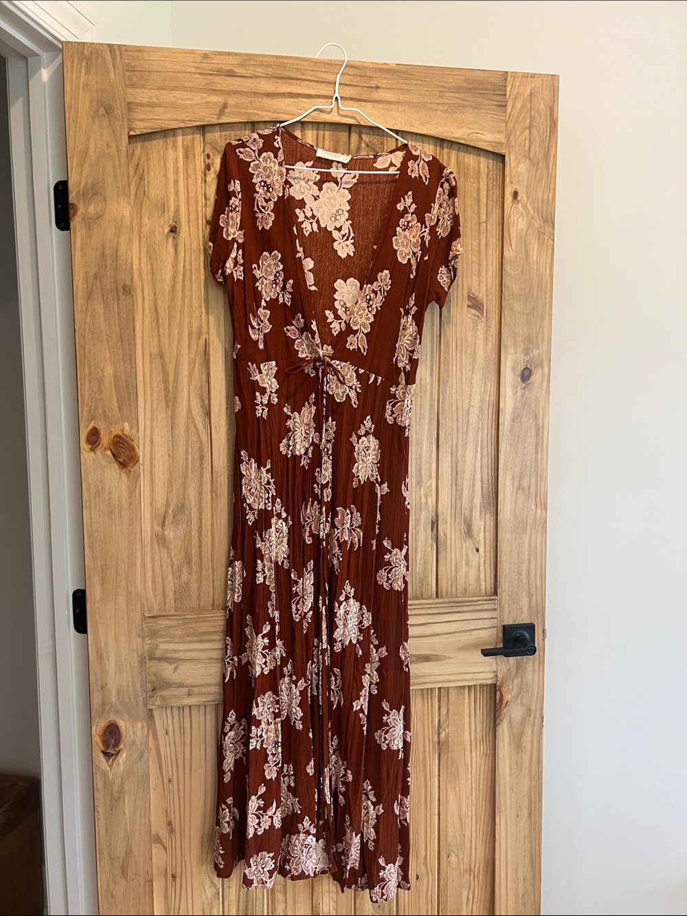 Rokoko Floral Rust & Cream Wrap Maxi Dress